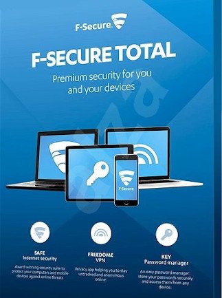 F‑Secure Total (PC, Android, Mac, iOS) 3 Devices, 1 Year – F-Secure Key – GLOBAL